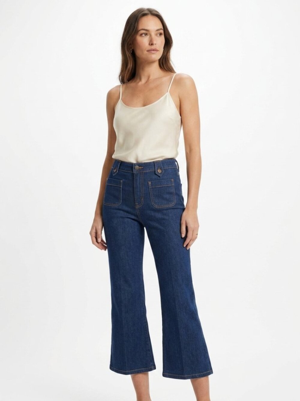 LEVI'S STRAUSS SIGNATURE DARK WASH HIGH RISE FLARED JEANS - 8